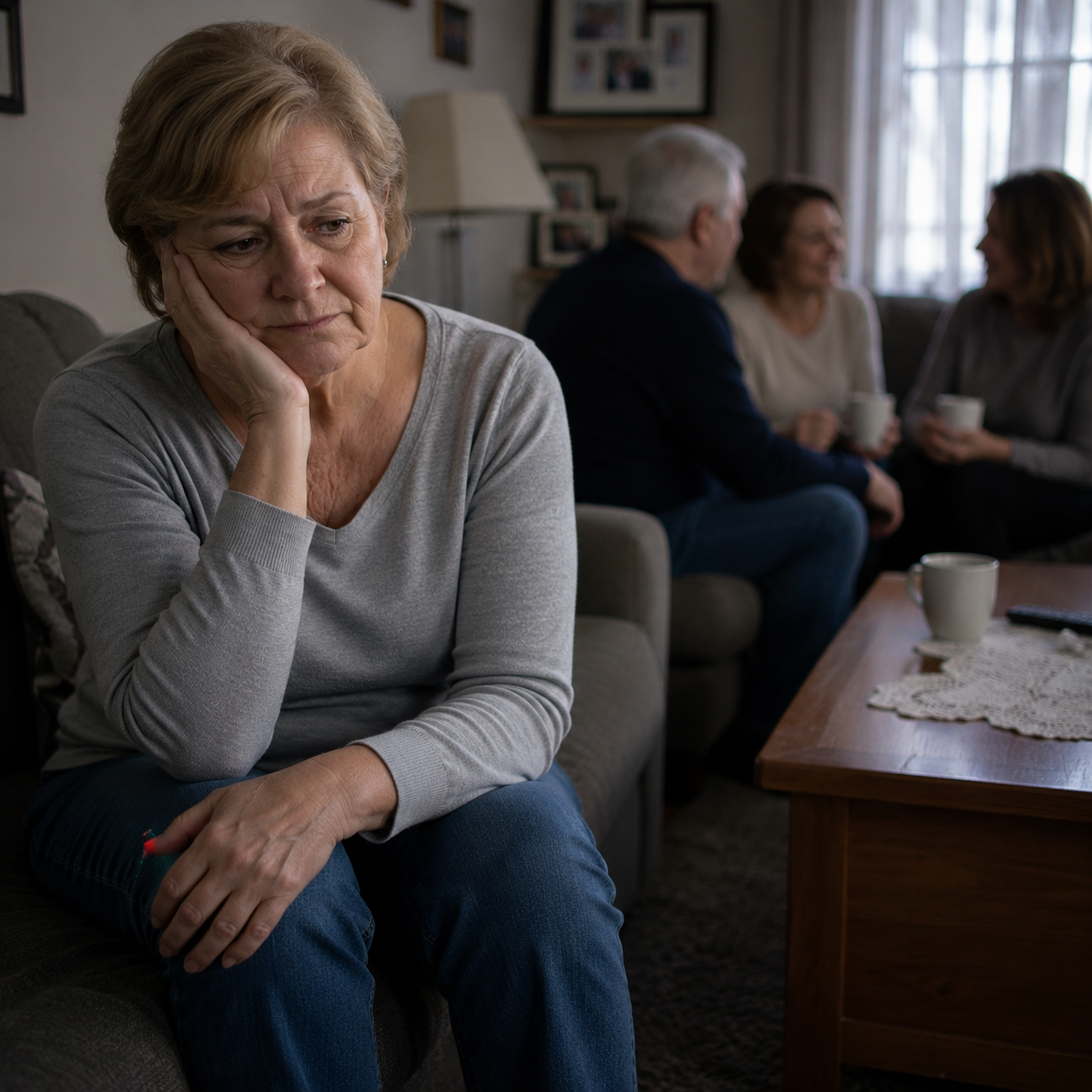 Lonely senior woman feeling isolated